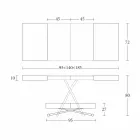Table basse moderne en bois et métal transformable Made in Italy - Spirit Viadurini