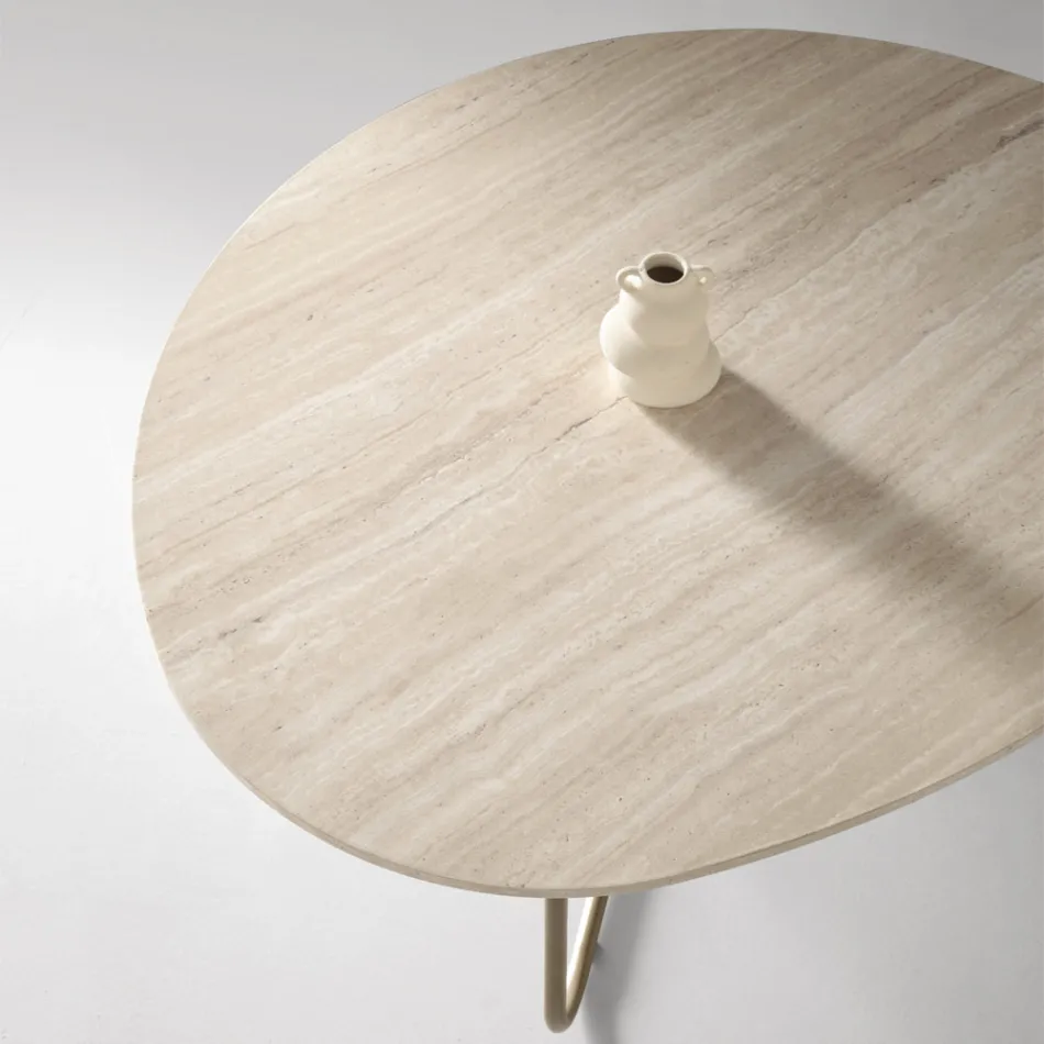 Relia - Table basse moderne en MDF et métal peint, disponible en différentes finitions Viadurini