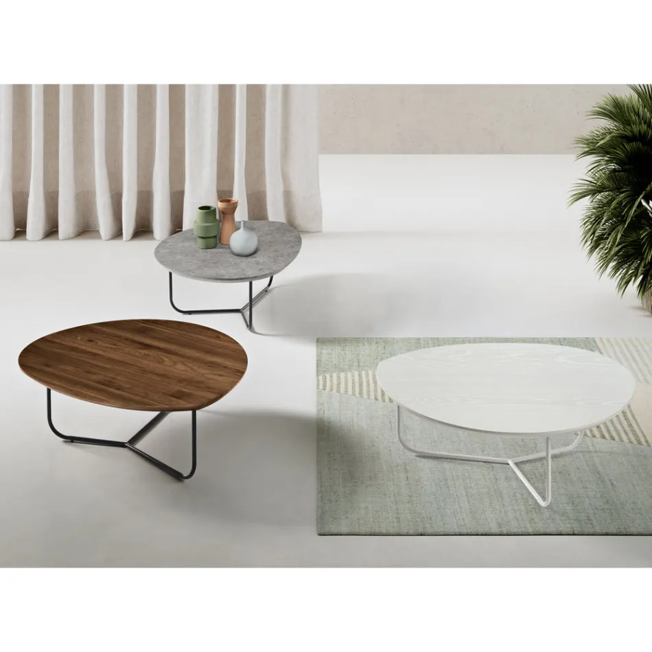Relia - Table basse moderne en MDF et métal peint, disponible en différentes finitions Viadurini