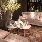 forme de table laser de fleurs coupées de café en métal contemporain Andy Viadurini