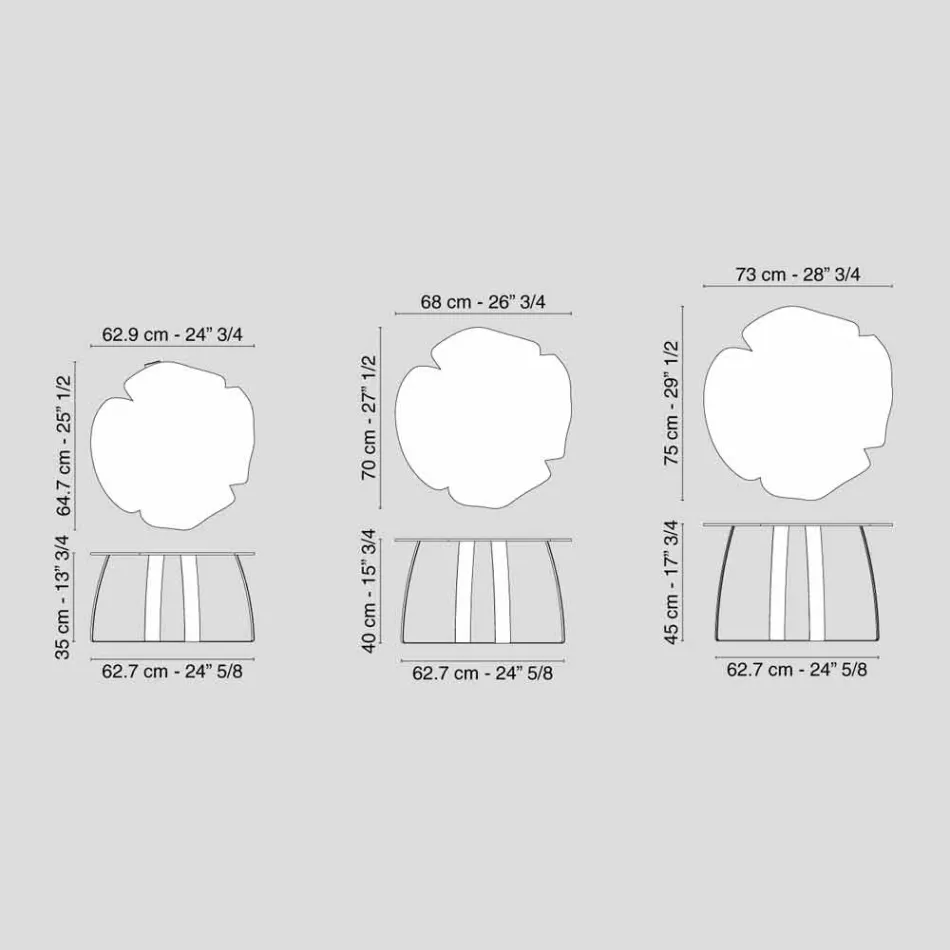forme de table laser de fleurs coupées de café en métal contemporain Andy Viadurini