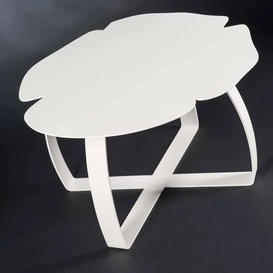 forme de table laser de fleurs coupées de café en métal contemporain Andy Viadurini