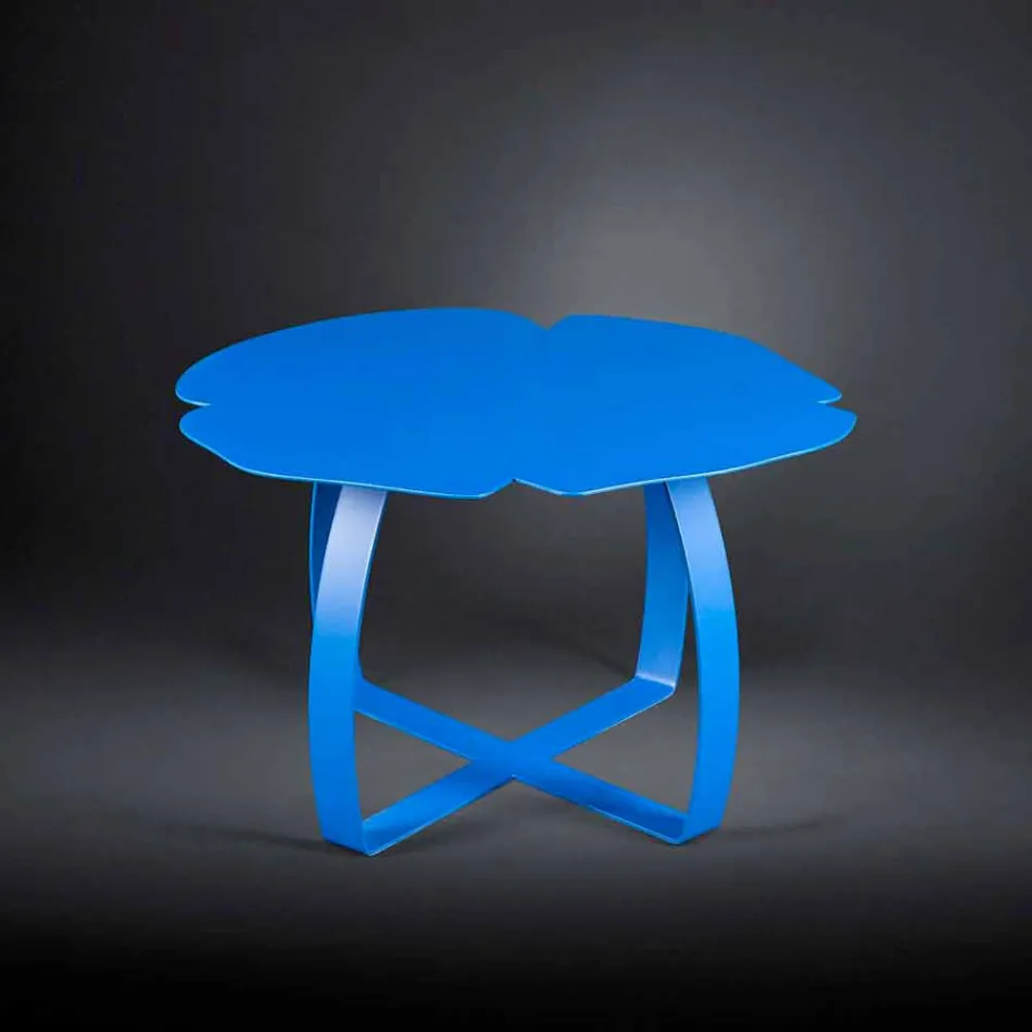 forme de table laser de fleurs coupées de café en métal contemporain Andy Viadurini