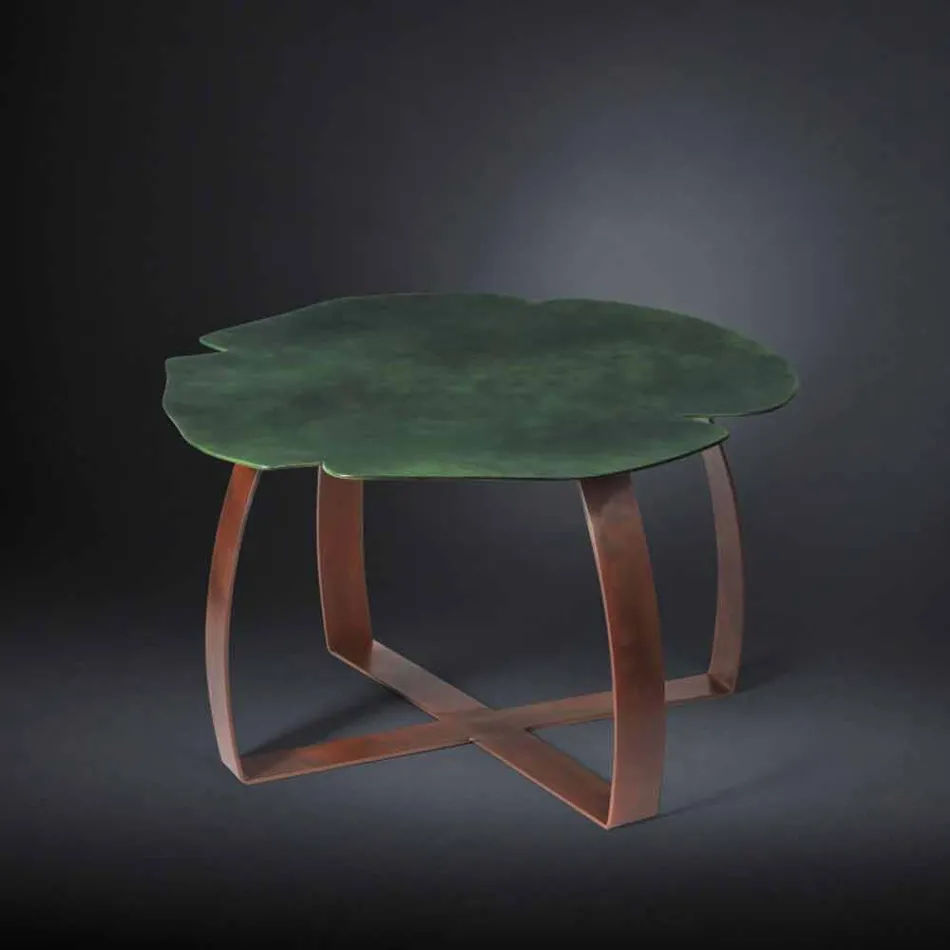 forme de table laser de fleurs coupées de café en métal contemporain Andy Viadurini