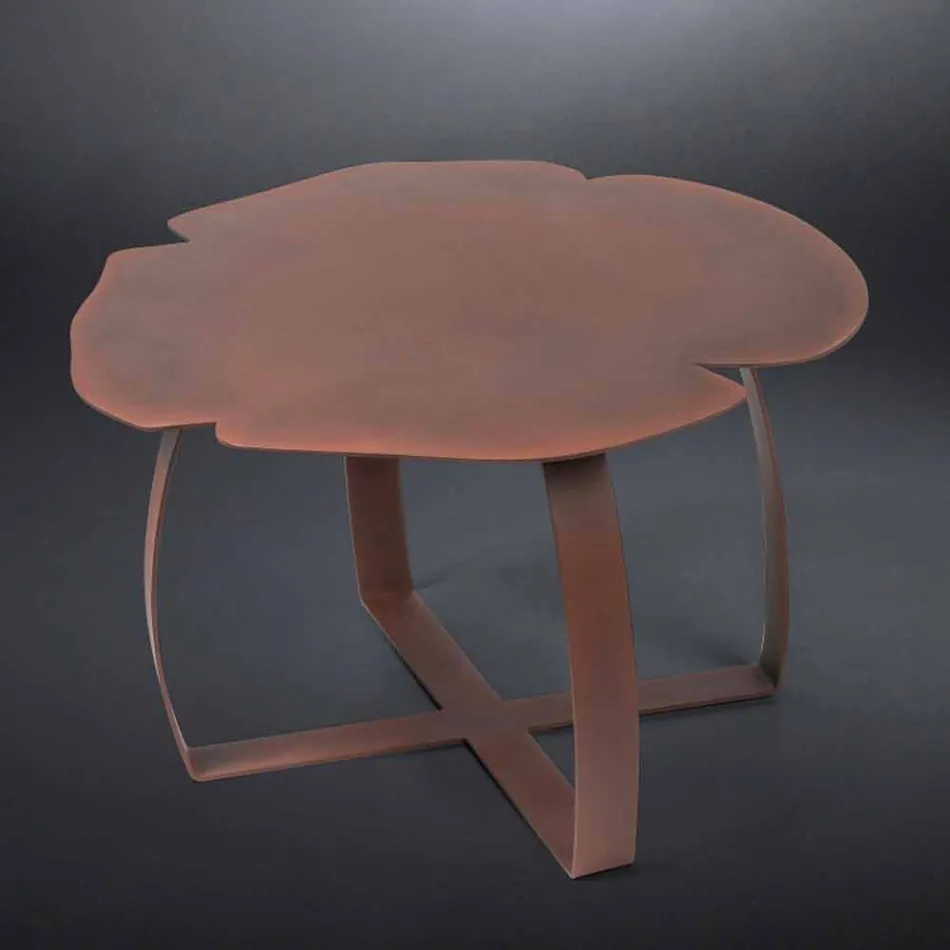 forme de table laser de fleurs coupées de café en métal contemporain Andy Viadurini