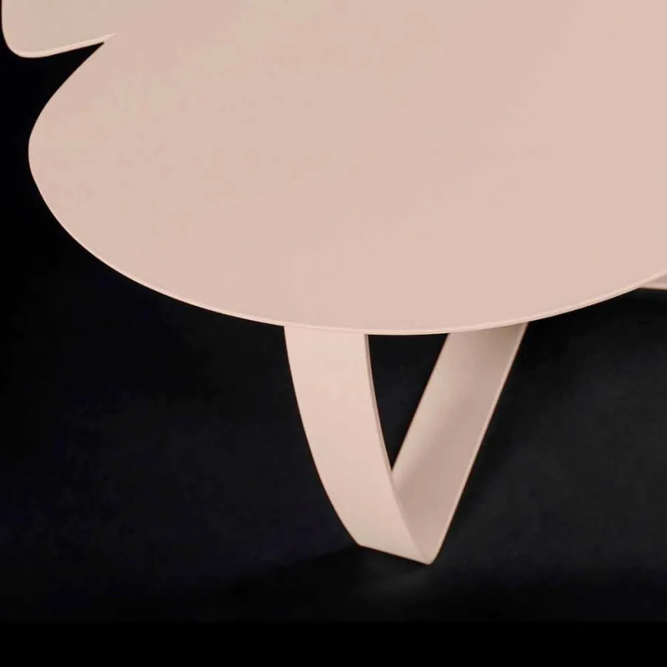 forme de table laser de fleurs coupées de café en métal contemporain Andy Viadurini