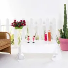 Table moderne drapée en plexi blanc Asie, fabriqué en Italie Viadurini