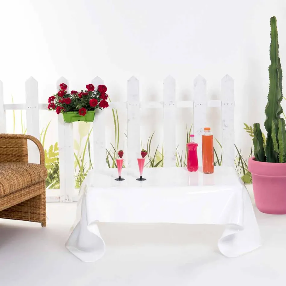 Table moderne drapée en plexi blanc Asie, fabriqué en Italie Viadurini