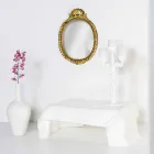 Table moderne drapée en plexi blanc Asie, fabriqué en Italie Viadurini