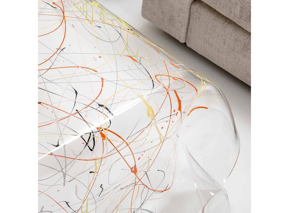 Table moderne en plexiglas multicolore fabriqué en Italie, Asie Viadurini