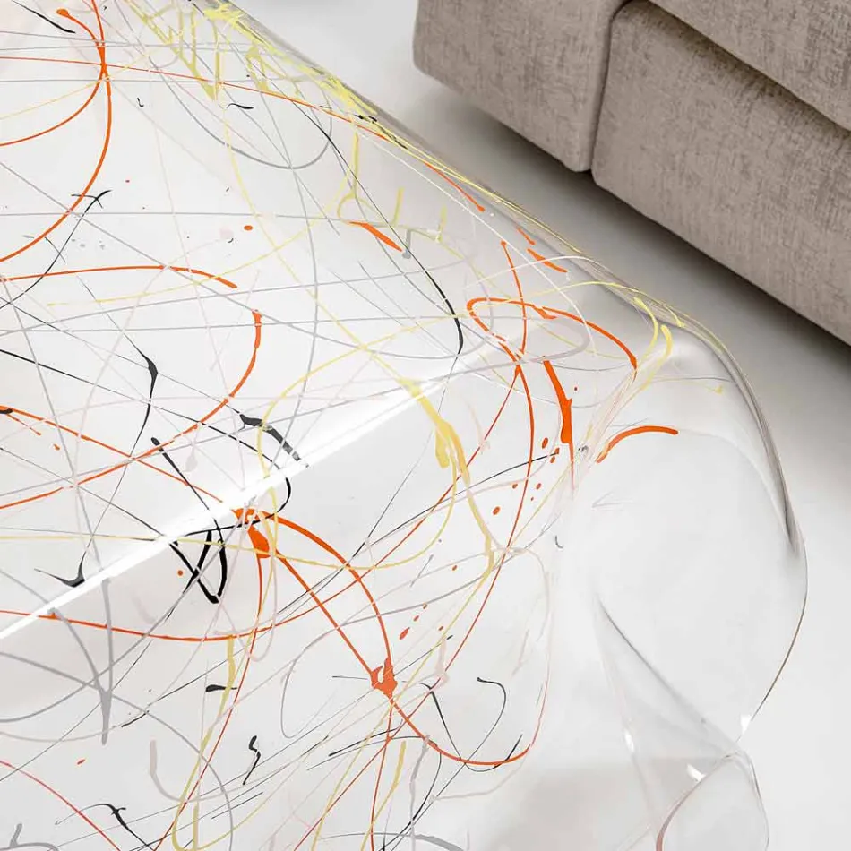 Table moderne en plexiglas multicolore fabriqué en Italie, Asie Viadurini