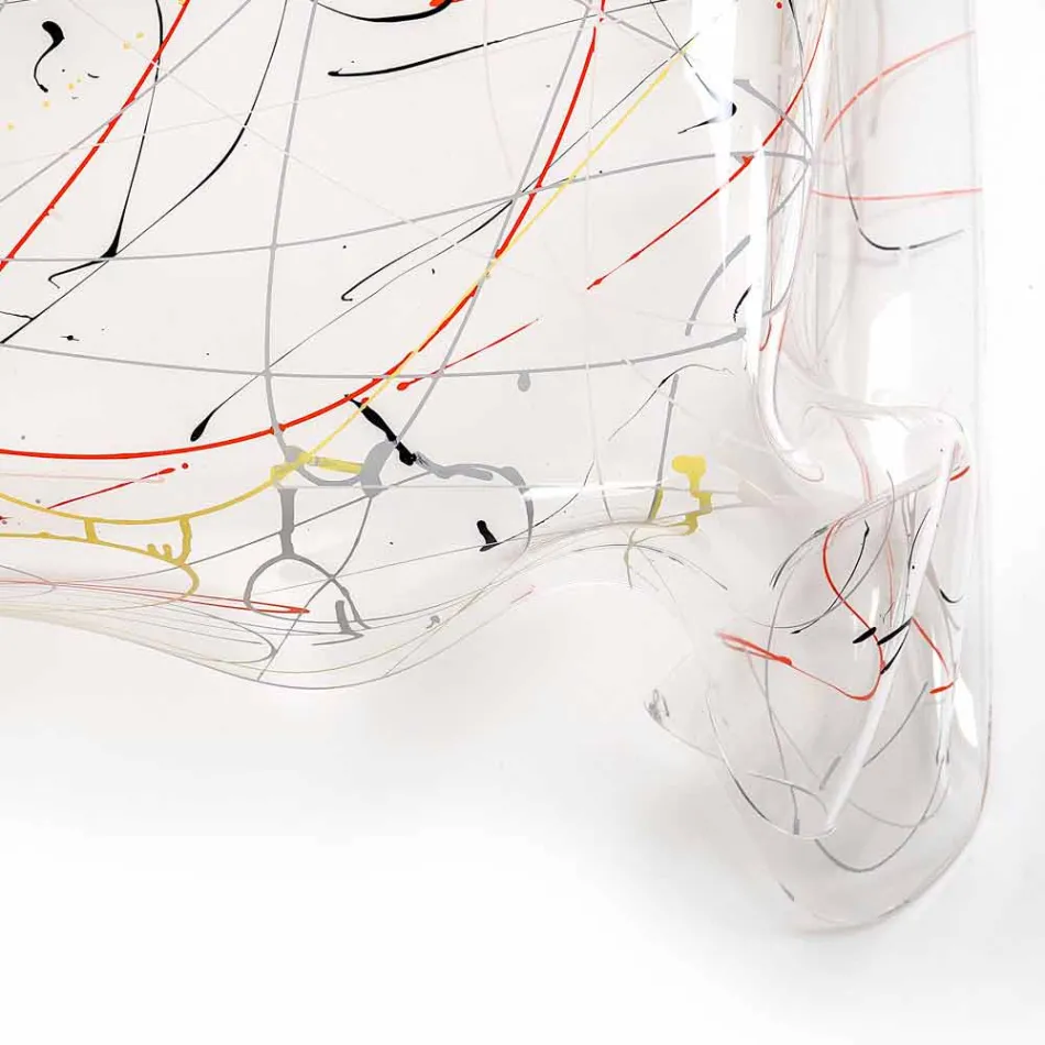 Table moderne en plexiglas multicolore fabriqué en Italie, Asie Viadurini