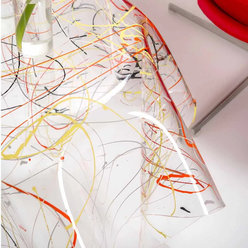 Table basse moderne en plexiglas multicolore fabriquée en Italie, Otto Viadurini