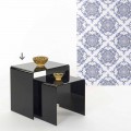 Table d'appoint noire moderne 50x50cm Terry Big, faite en Italie