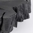 Table basse noire Homemotion en acier et bois d'acacia naturel - Camala Viadurini