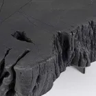 Table basse noire Homemotion en acier et bois d'acacia naturel - Camala Viadurini