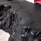 Table basse noire Homemotion en acier et bois d'acacia naturel - Camala Viadurini