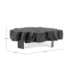 Table basse noire Homemotion en acier et bois d'acacia naturel - Camala Viadurini