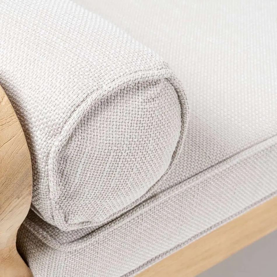 Table basse ou pouf d'extérieur en teck naturel et coussins - Circe Viadurini