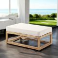 Table basse ou Pouf d'extérieur en teck naturel et coussins - Circé