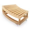 Table basse d'extérieur en bois de teck avec roues Made in Italy - Liberato