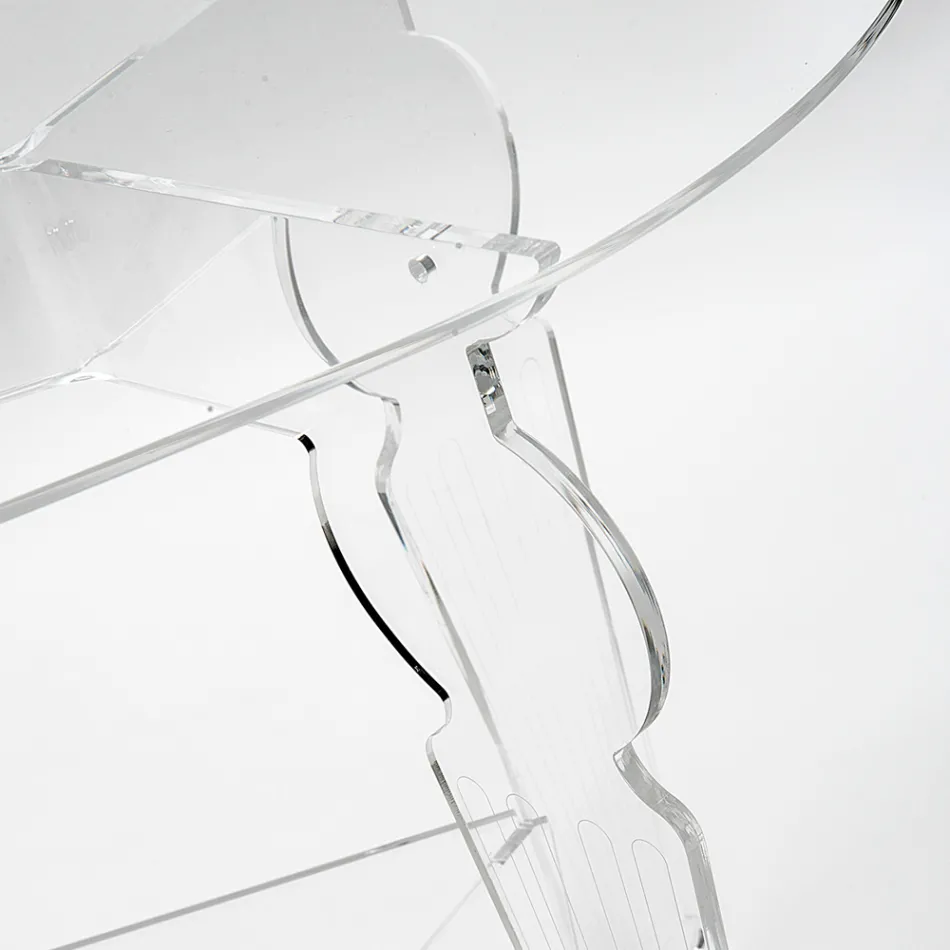 Ilaria - Table basse ovale en plexiglas transparent, fabriquée en Italie Viadurini