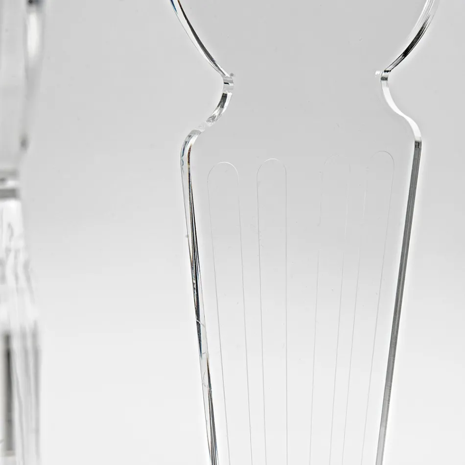 Ilaria - Table basse ovale en plexiglas transparent, fabriquée en Italie Viadurini