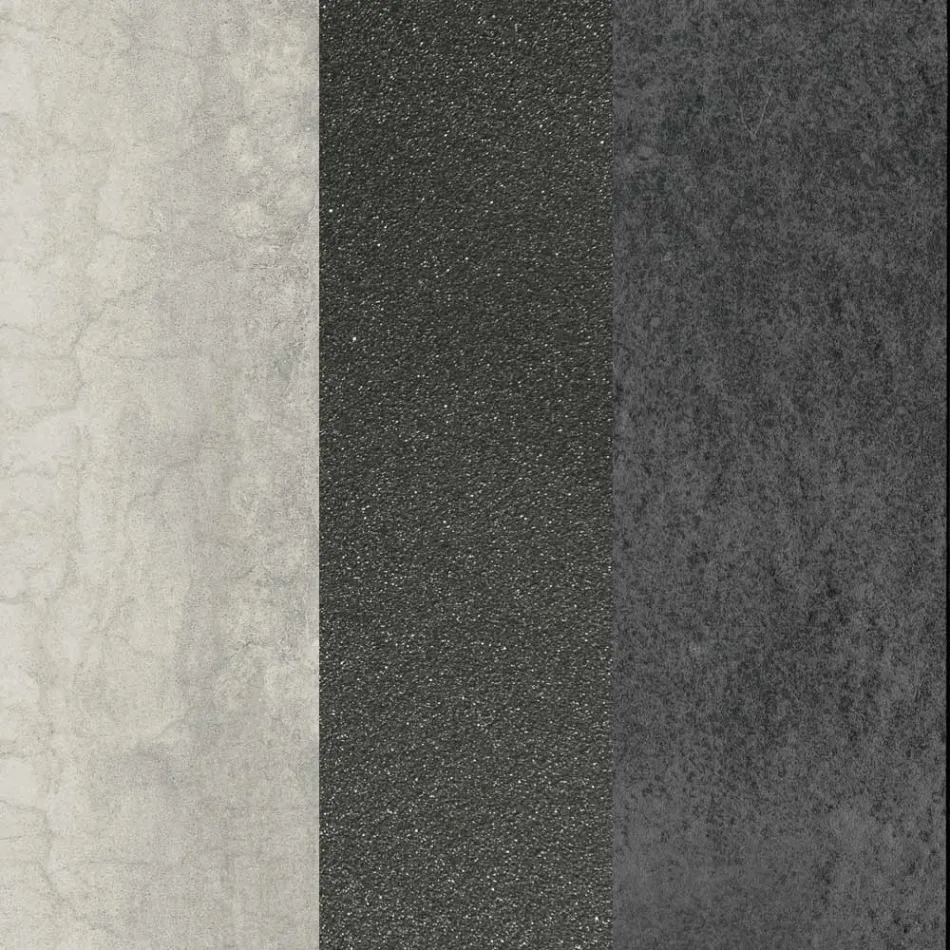 Table basse de salon ovale en métal et plateau en céramique bicolore - Comacchio Viadurini