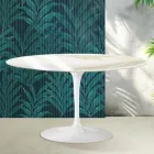 Table basse ovale Tulip de Saarinen, hauteur 41 cm, en céramique brillante Calacatta Gold Florim - Écarlate Viadurini