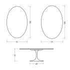 Table basse ovale Tulip de Saarinen, hauteur 41 cm, en céramique mate Florim Calacatta Gold - Écarlate Viadurini