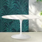 Table basse ovale Tulip de Saarinen, hauteur 41 cm, en céramique brillante Statuario Florim - Écarlate Viadurini