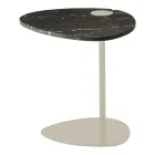 Table basse de salon en métal et marbre Marquinia, design de luxe - Yassine Viadurini