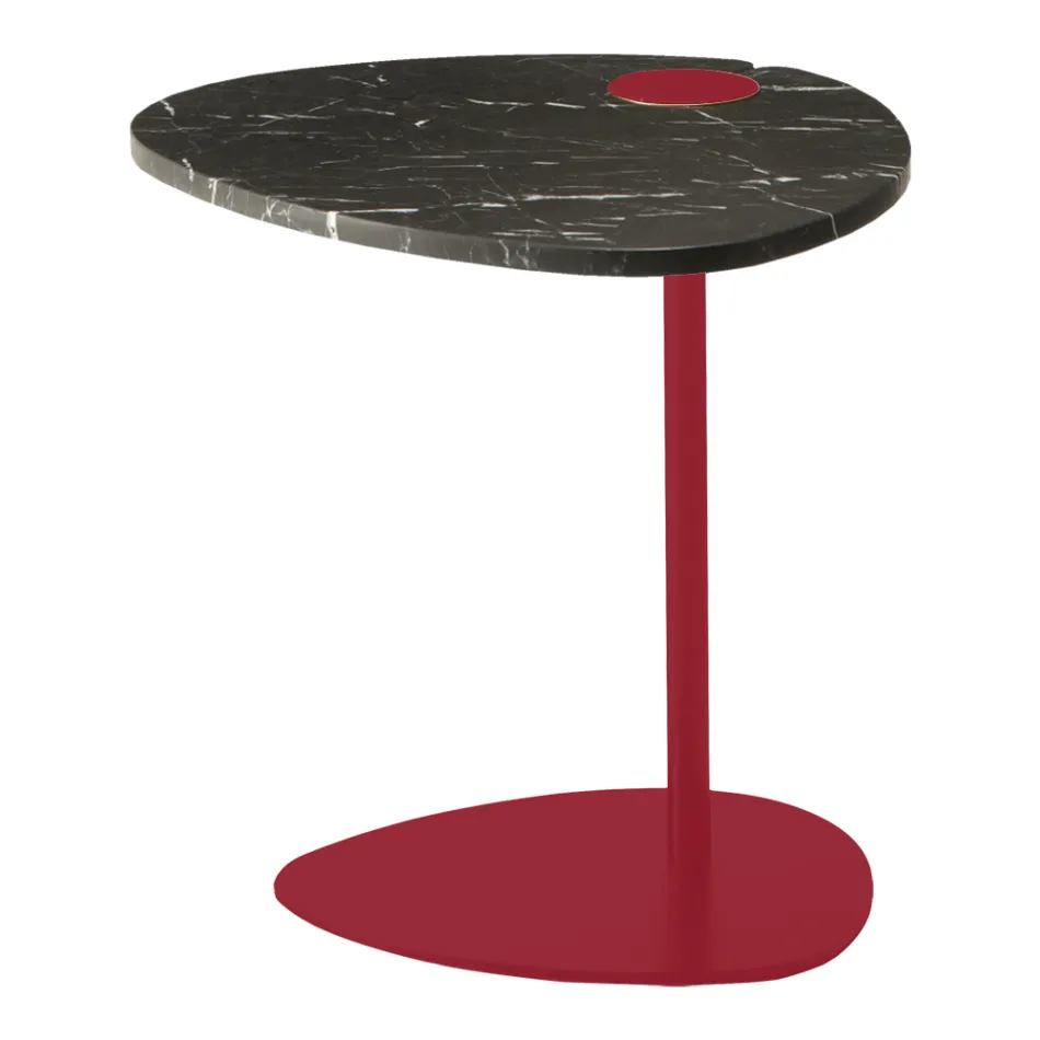 Table basse de salon en métal et marbre Marquinia, design de luxe - Yassine Viadurini