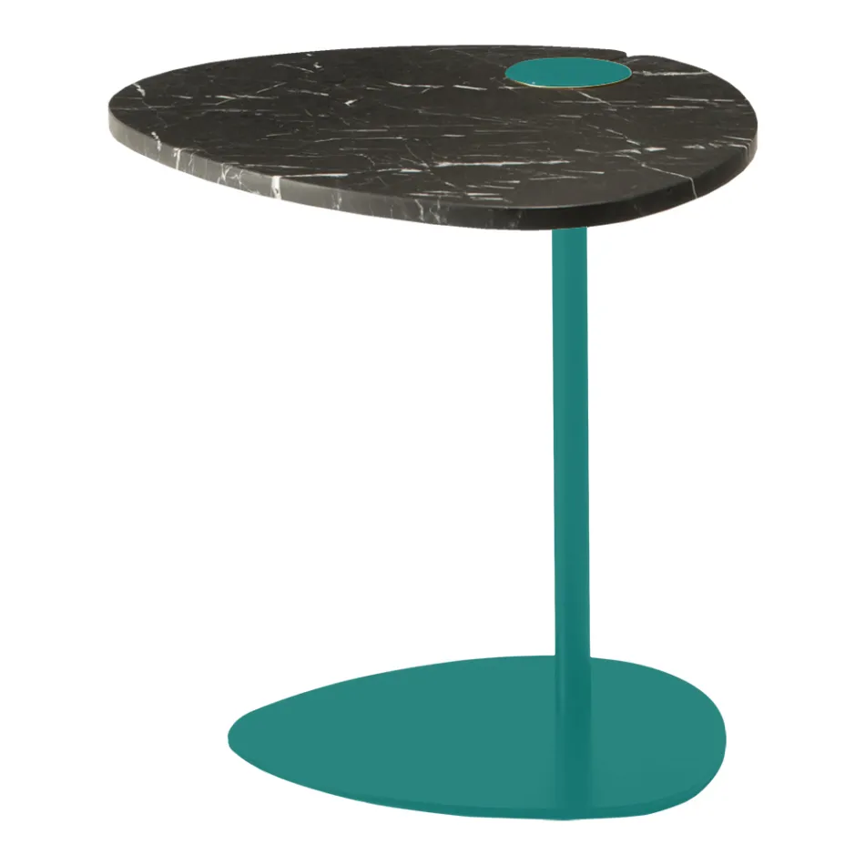 Table basse de salon en métal et marbre Marquinia, design de luxe - Yassine Viadurini