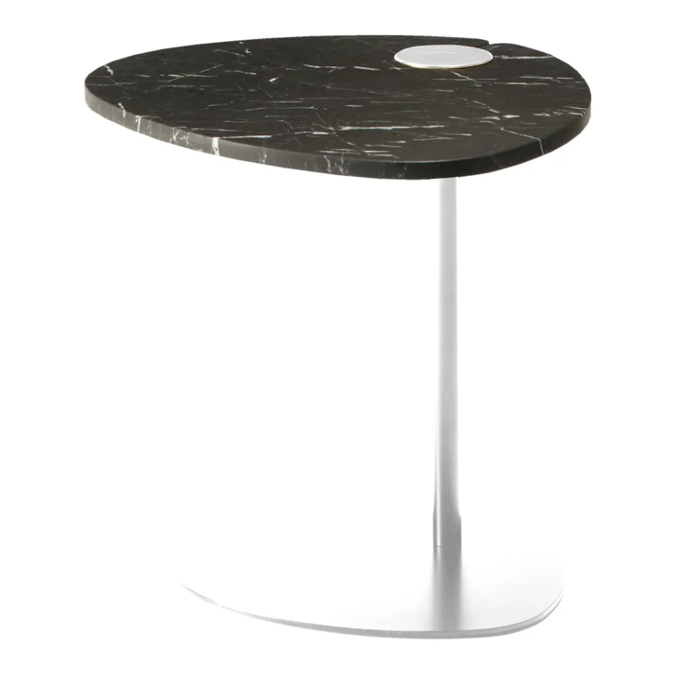 Table basse de salon en métal et marbre Marquinia, design de luxe - Yassine Viadurini
