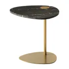 Table basse de salon en métal et marbre Marquinia, design de luxe - Yassine Viadurini