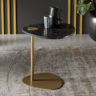 Table basse de salon en métal et marbre Marquinia, design de luxe - Yassine Viadurini