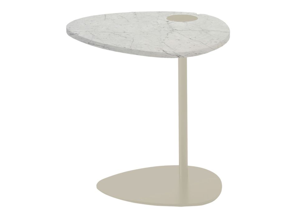 Table basse de salon en métal et marbre Marquinia, design de luxe - Yassine Viadurini