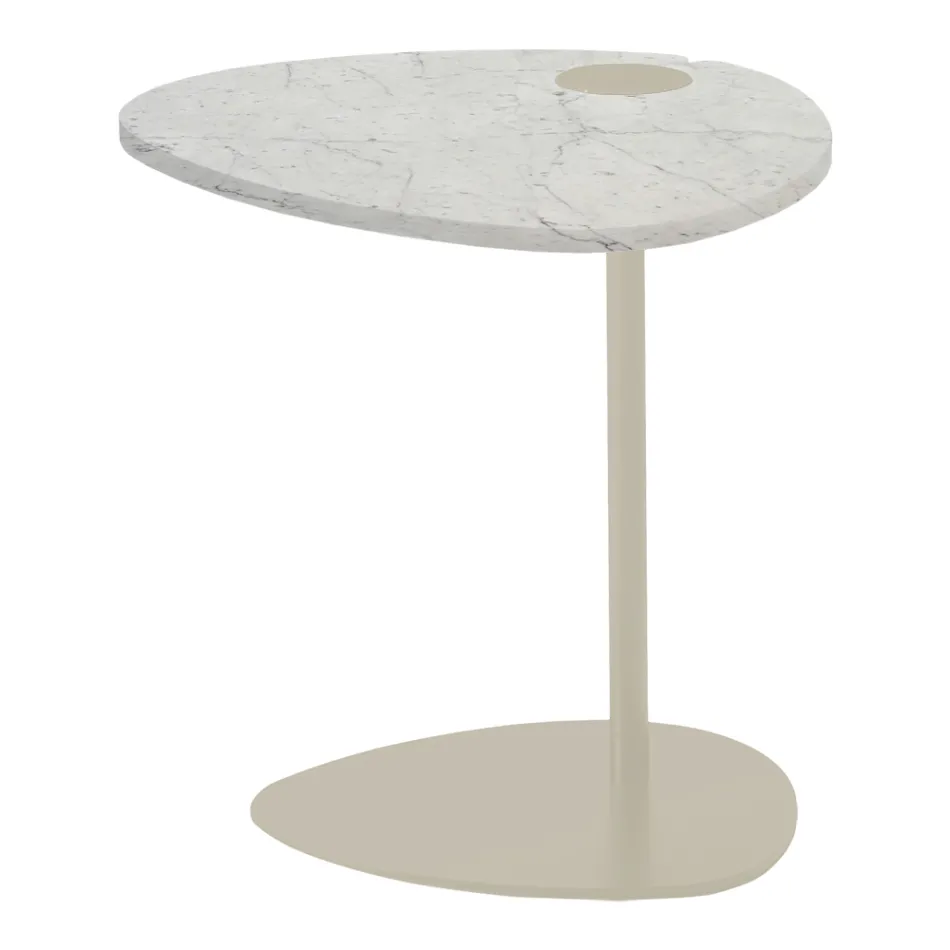 Table basse de salon en métal et marbre Marquinia, design de luxe - Yassine Viadurini