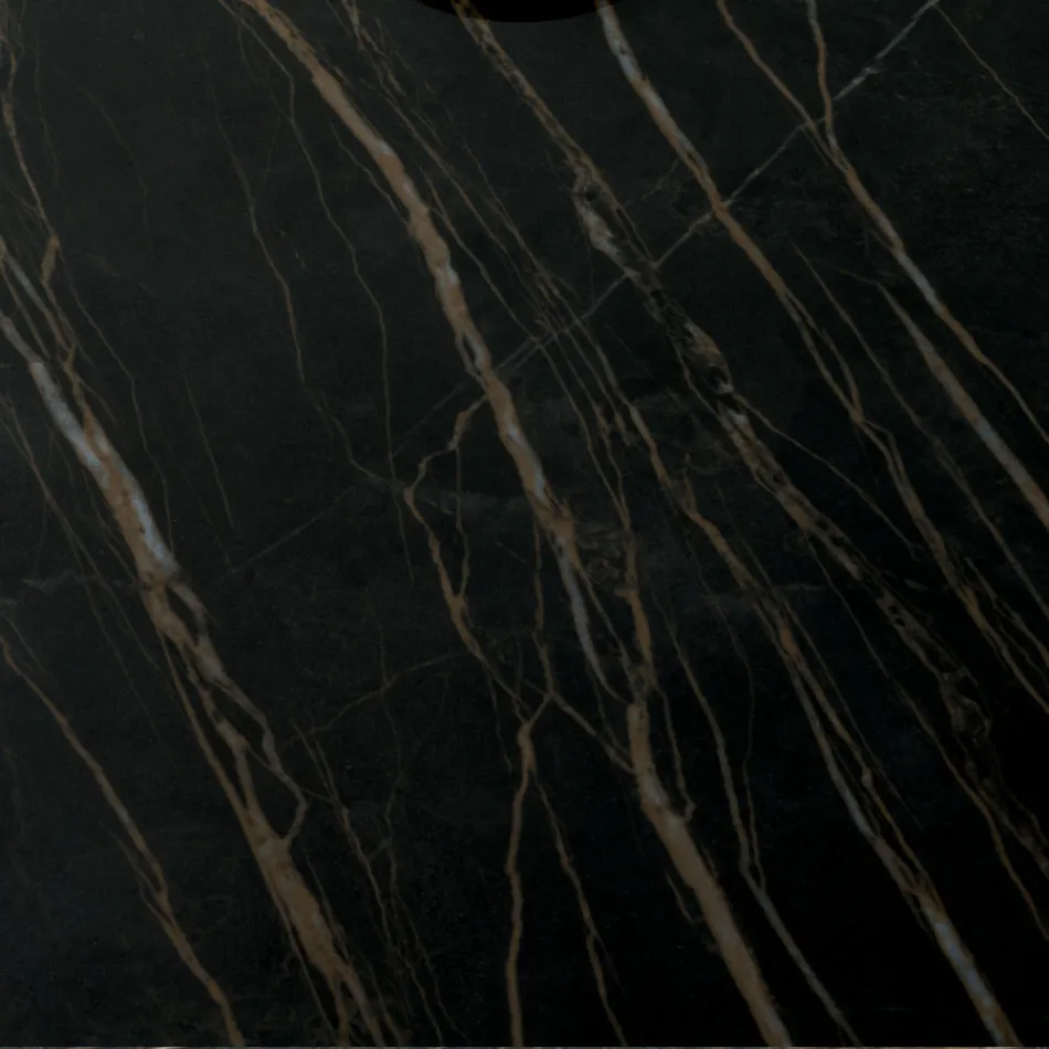 Table Basse Ronde de Salon Base Métal et Céramique Oapca - Shanghai Viadurini