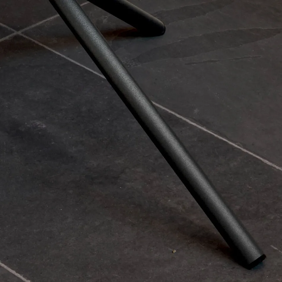 Table Basse Ronde de Salon Base Métal et Céramique Oapca - Shanghai Viadurini