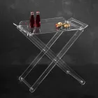 Table Pliante avec Plateau en Cristal Acrylique Transparent - Makete Viadurini