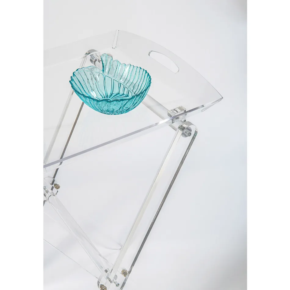 Table pliante avec plateau en plexiglas transparent 2 tailles - Robbie Viadurini