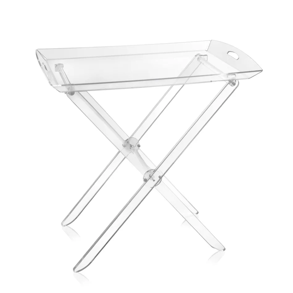 Table pliante avec plateau en plexiglas transparent 2 tailles - Robbie Viadurini