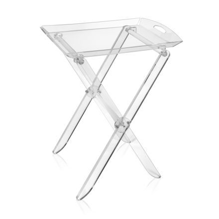 Table pliante avec plateau en plexiglas transparent 2 tailles - Robbie Viadurini