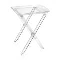 Table pliante avec plateau en plexiglas transparent 2 tailles - Robbie