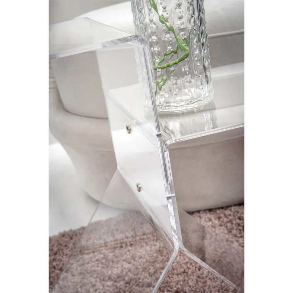 Table basse en plexiglas coloré transparent pour salon Made in Italy - Kamon Viadurini