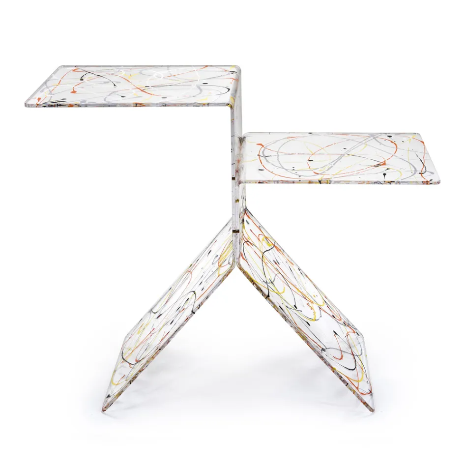 Table basse en plexiglas coloré transparent pour salon Made in Italy - Kamon Viadurini