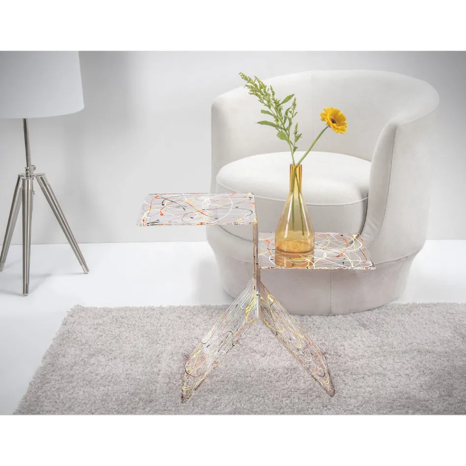 Table basse en plexiglas coloré transparent pour salon Made in Italy - Kamon Viadurini