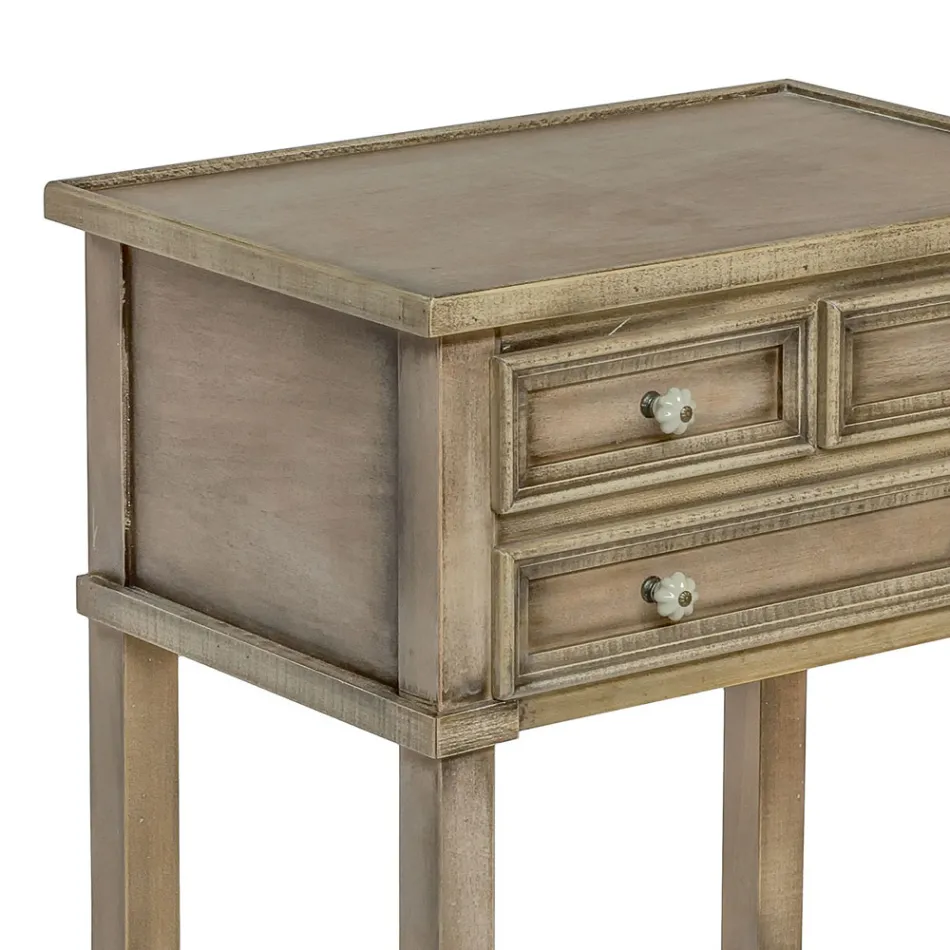 Table téléphonique avec 3 tiroirs et étagère Made in Italy - Culsu Viadurini